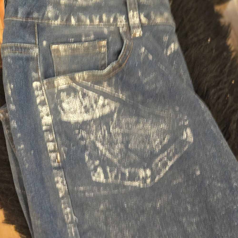 Bespoke Blue and Silver Skinny Jeans